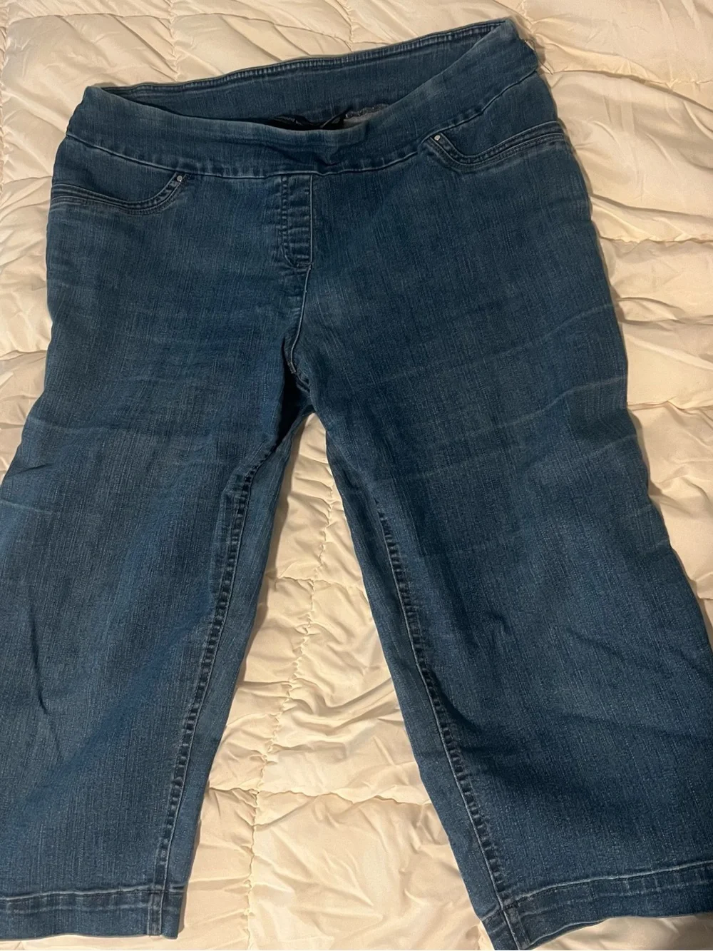 Classic Blue Denim Bermuda Shorts or Capris - Women's Pull-On Style